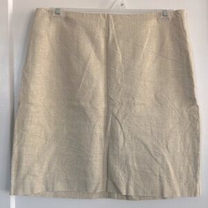 Gold Linen-Blend A-Line Skirt - Size 4
